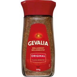 Snabbkaffe Gevalia Mellanrost Instant 200g 6/fp