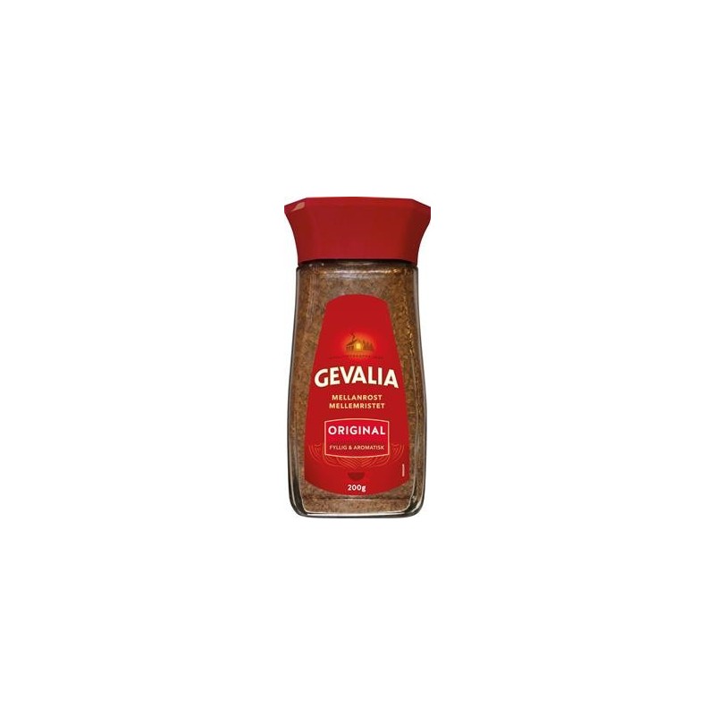 Snabbkaffe Gevalia Mellanrost Instant 200g 6/fp
